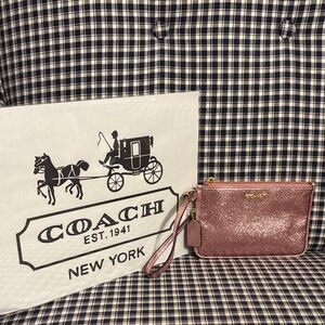 Coach Rose Glitter Wristlet